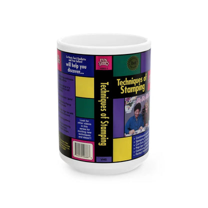 TECHNIQUES OF STAMPING FUN STAMPS (VHS COVER) - White Coffee Mug-15oz-Go Mug Yourself