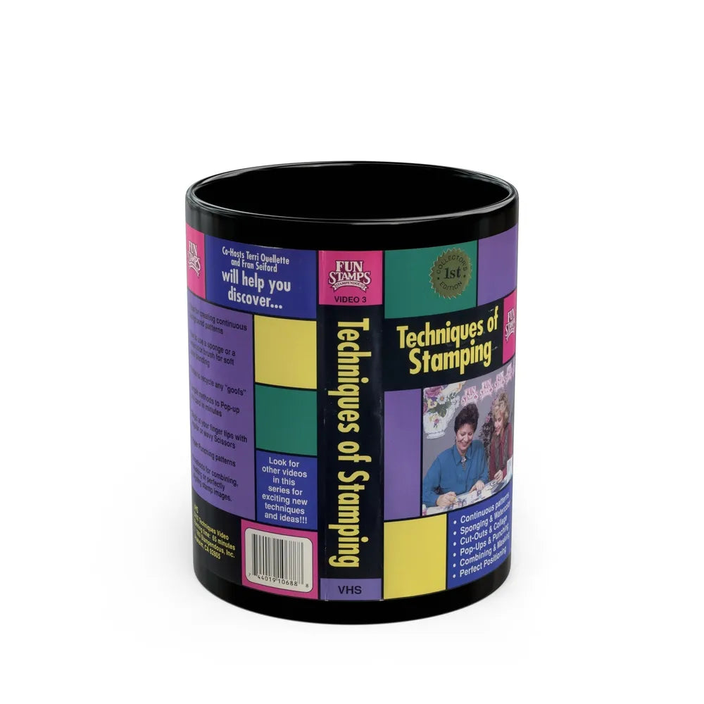 TECHNIQUES OF STAMPING (VHS COVER) - Black Coffee Mug-11oz-Go Mug Yourself