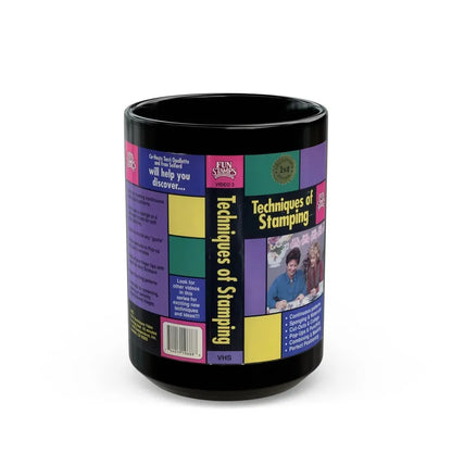 TECHNIQUES OF STAMPING (VHS COVER) - Black Coffee Mug 15oz - Go Mug Yourself