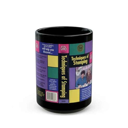TECHNIQUES OF STAMPING (VHS COVER) - Black Coffee Mug 15oz - Go Mug Yourself