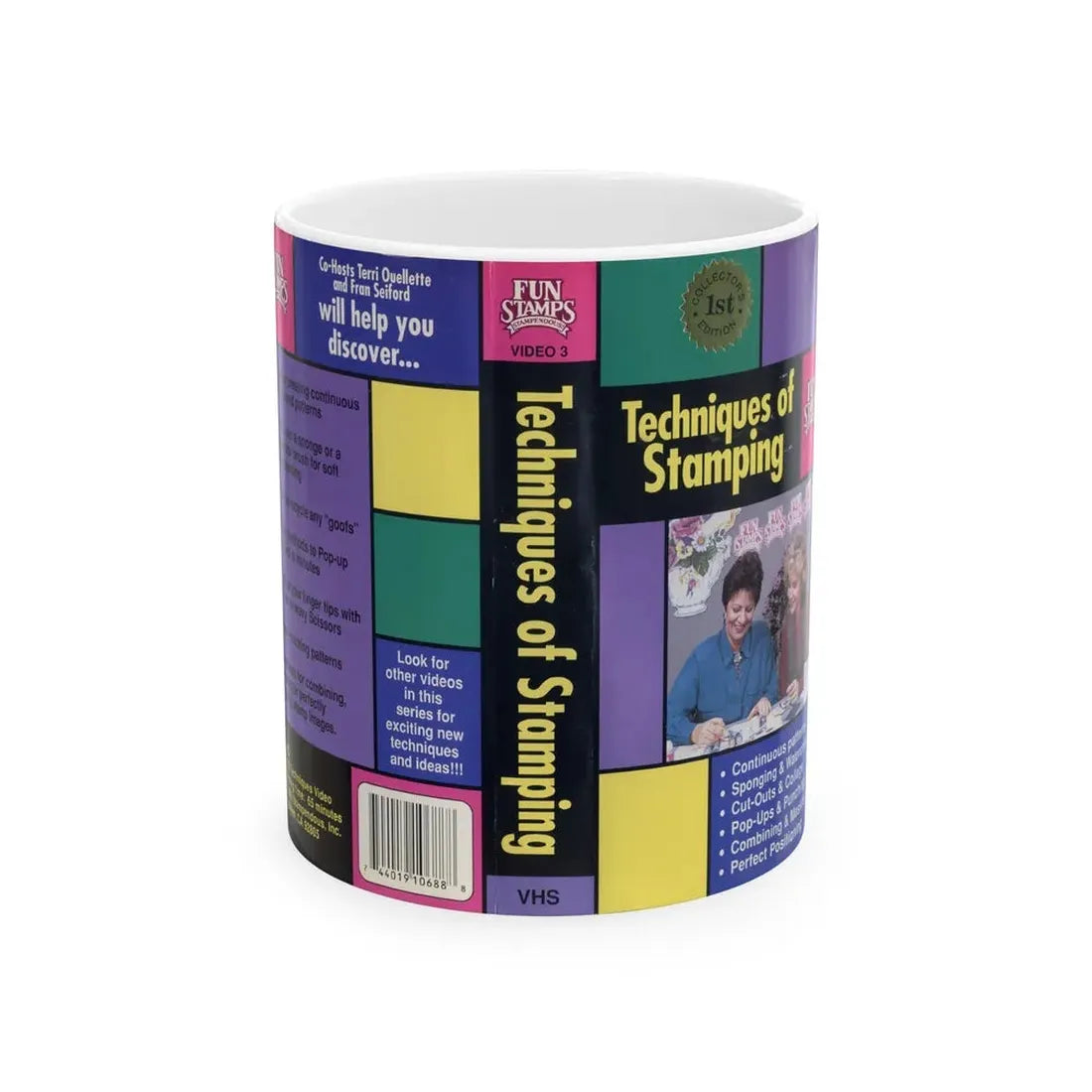 TECHNIQUES OF STAMPING (VHS COVER) - White Coffee Mug 11oz - Go Mug Yourself