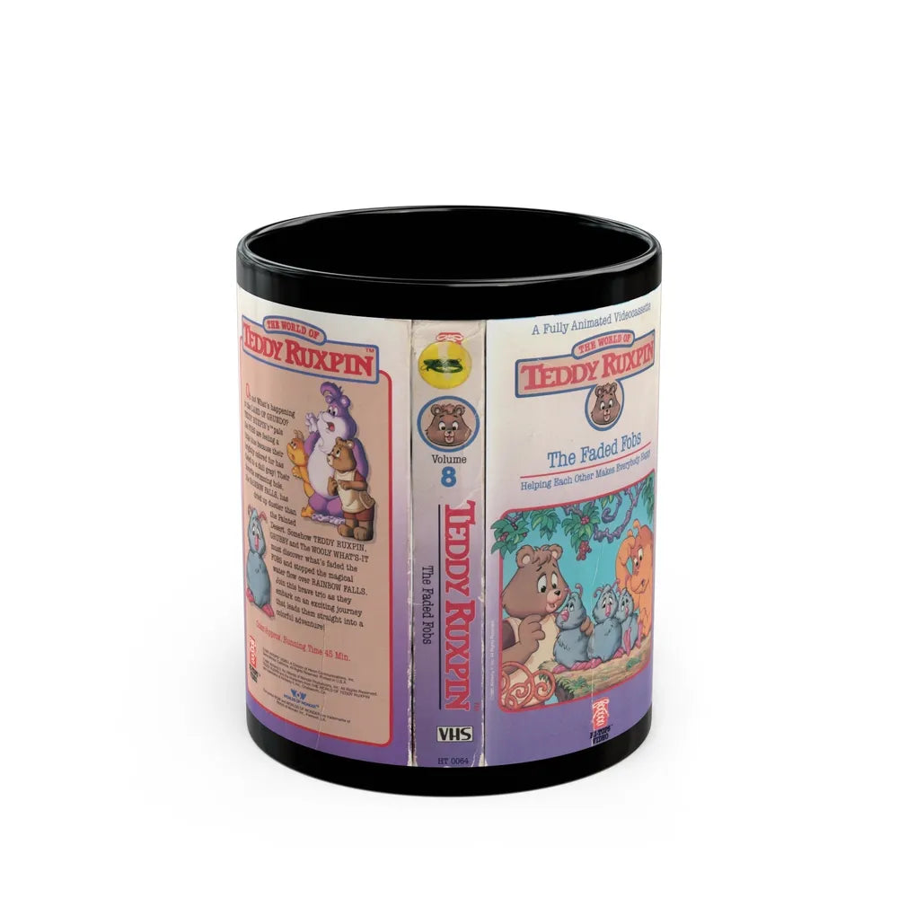 TEDDY RUXPIN THE FADED FOBS (VHS COVER) - Black Coffee Mug-11oz-Go Mug Yourself