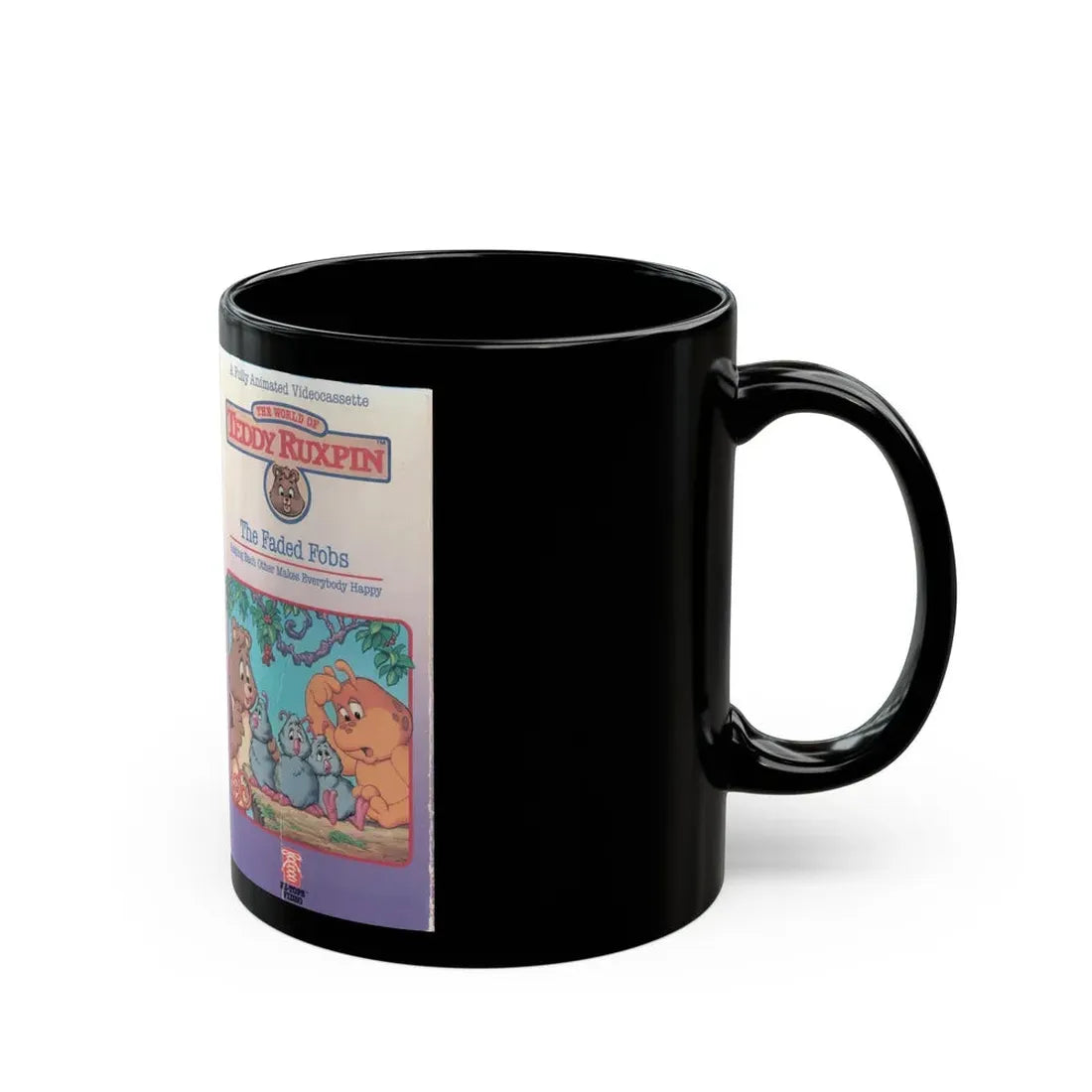 TEDDY RUXPIN THE FADED FOBS (VHS COVER) - Black Coffee Mug - Go Mug Yourself