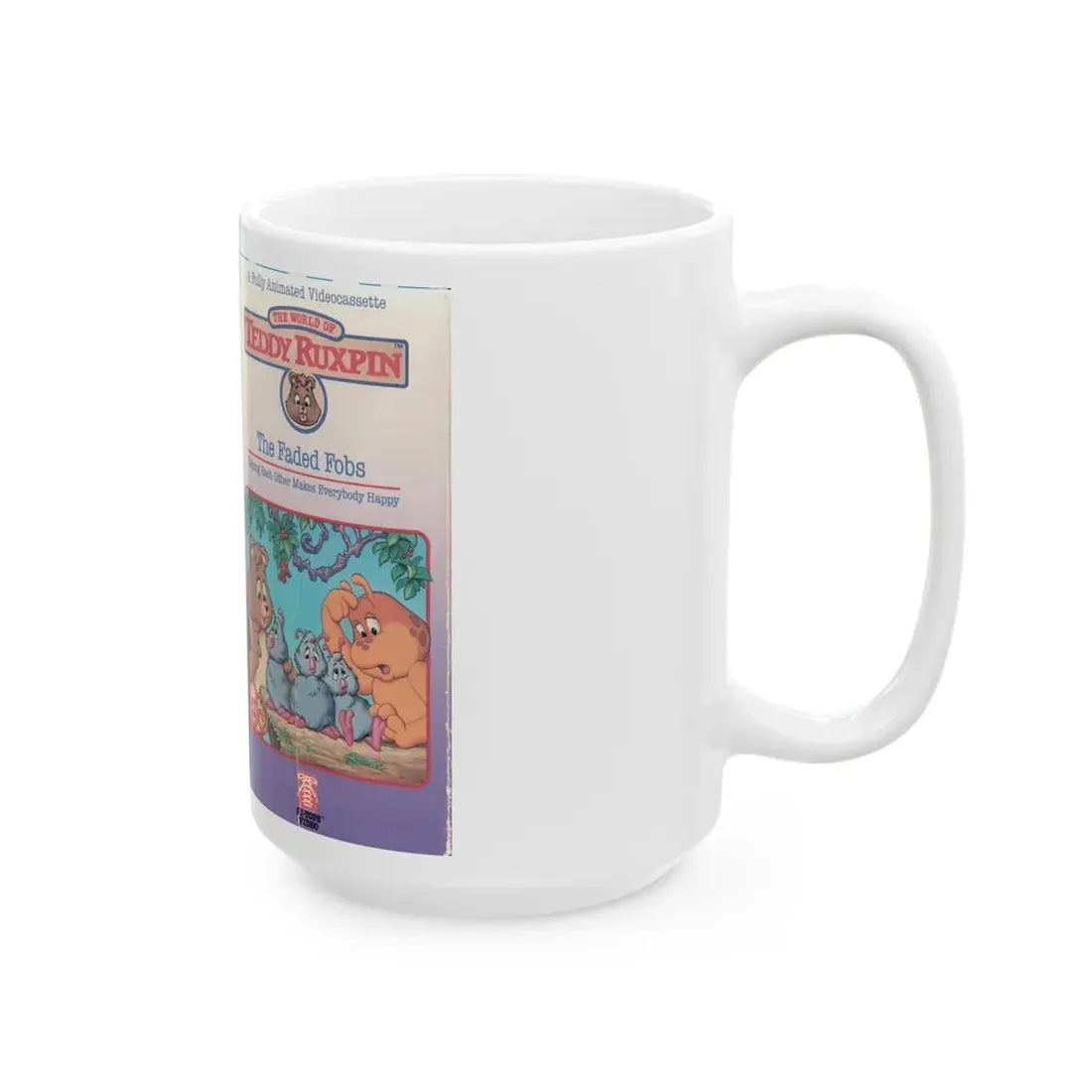 TEDDY RUXPIN THE FADED FOBS (VHS COVER) - White Coffee Mug - Go Mug Yourself