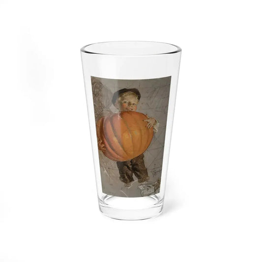 Teddy the Pumpkin, Saturday Evening Post cover study, October 26, 1912 (Magazine Illustration) Pint Glass 16oz 16oz - Go Mug Yourself