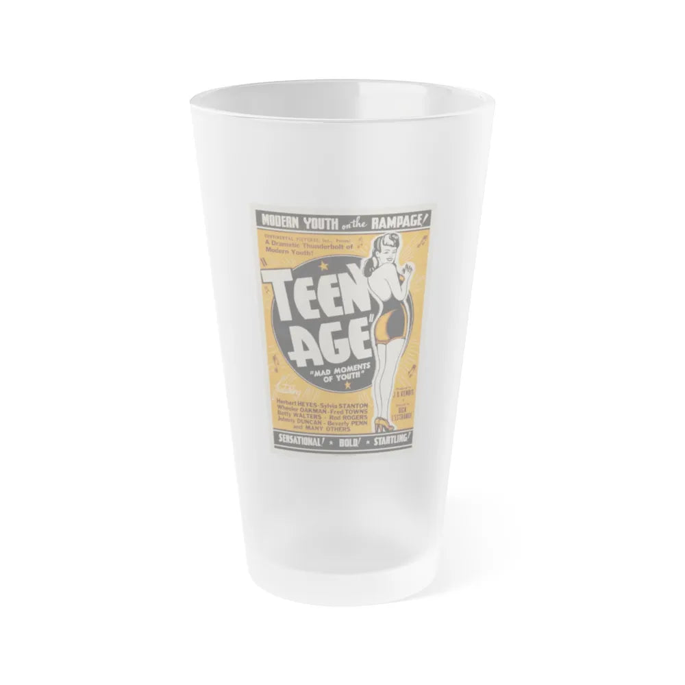 TEEN AGE 1943 Movie Poster - Frosted Pint Glass 16oz-Go Mug Yourself