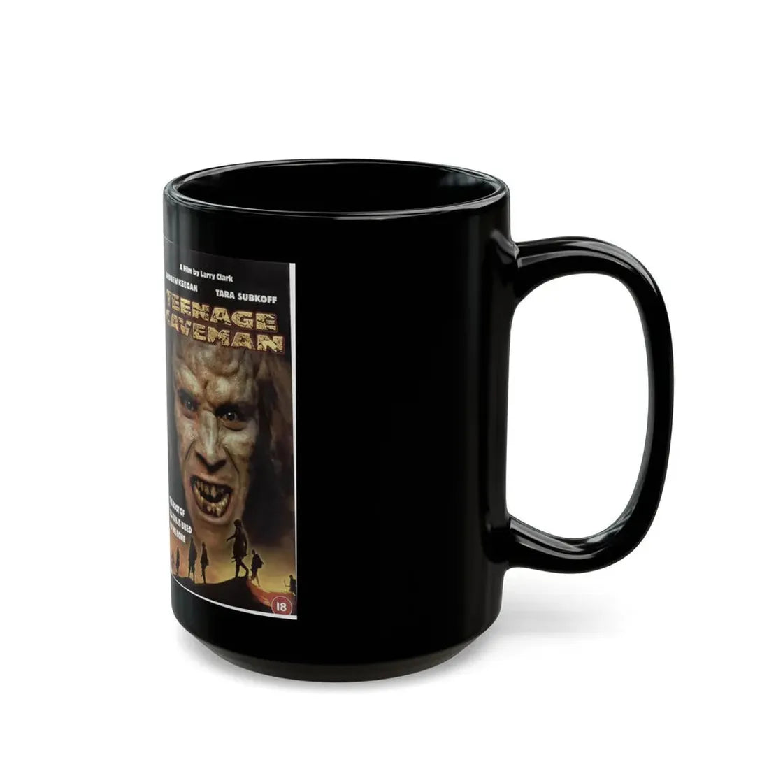TEENAGE CAVEMAN ANDREW KEEGAN (VHS COVER) - Black Coffee Mug - Go Mug Yourself
