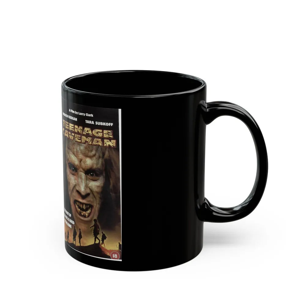 TEENAGE CAVEMAN ANDREW KEEGAN (VHS COVER) - Black Coffee Mug-Go Mug Yourself