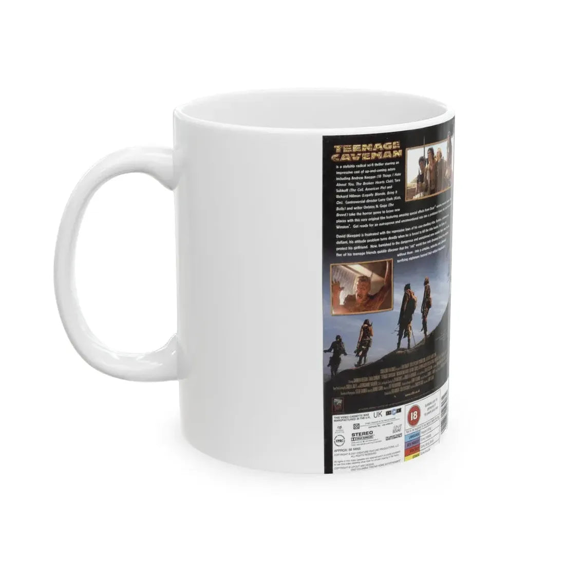 TEENAGE CAVEMAN ANDREW KEEGAN (VHS COVER) - White Coffee Mug - Go Mug Yourself