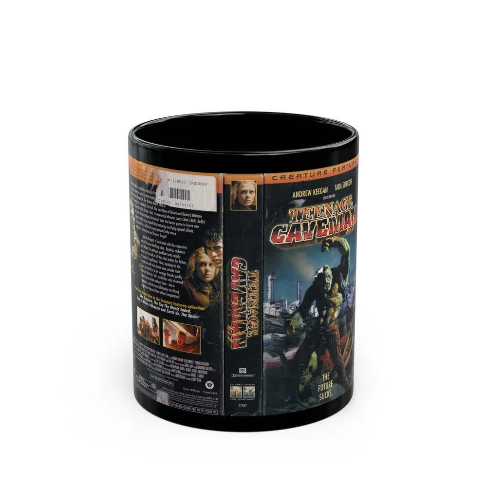 TEENAGE CAVEMAN (VHS COVER) - Black Coffee Mug-11oz-Go Mug Yourself