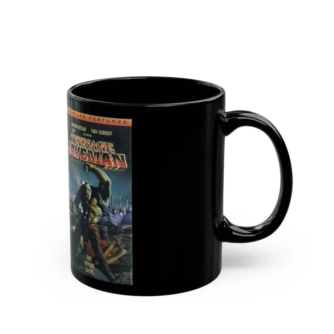 TEENAGE CAVEMAN (VHS COVER) - Black Coffee Mug - Go Mug Yourself