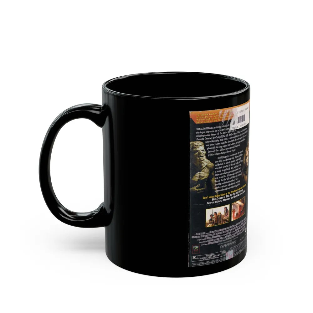 TEENAGE CAVEMAN (VHS COVER) - Black Coffee Mug-Go Mug Yourself