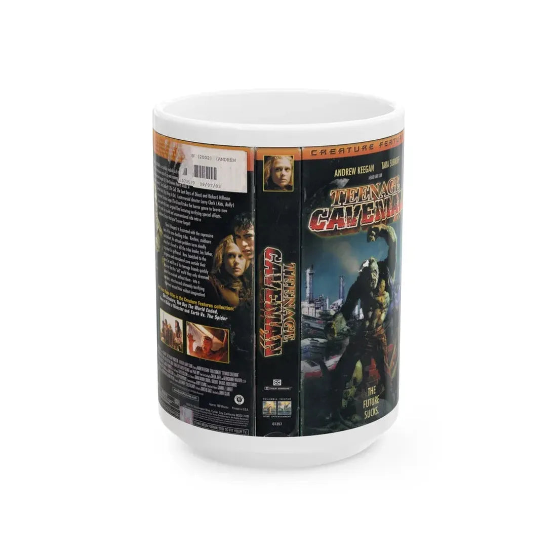 TEENAGE CAVEMAN (VHS COVER) - White Coffee Mug 15oz - Go Mug Yourself