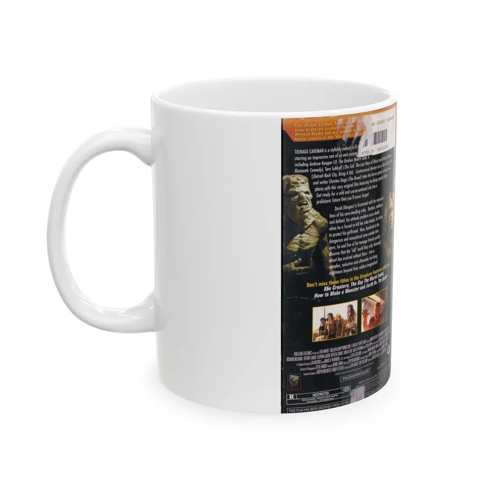 TEENAGE CAVEMAN (VHS COVER) - White Coffee Mug-Go Mug Yourself