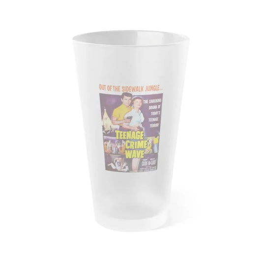 TEENAGE CRIME WAVE 1955 Movie Poster - Frosted Pint Glass 16oz Default Title - Go Mug Yourself