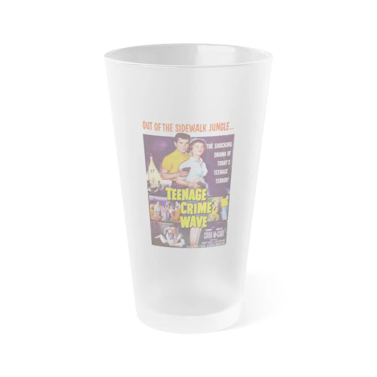 TEENAGE CRIME WAVE 1955 Movie Poster - Frosted Pint Glass 16oz-Go Mug Yourself