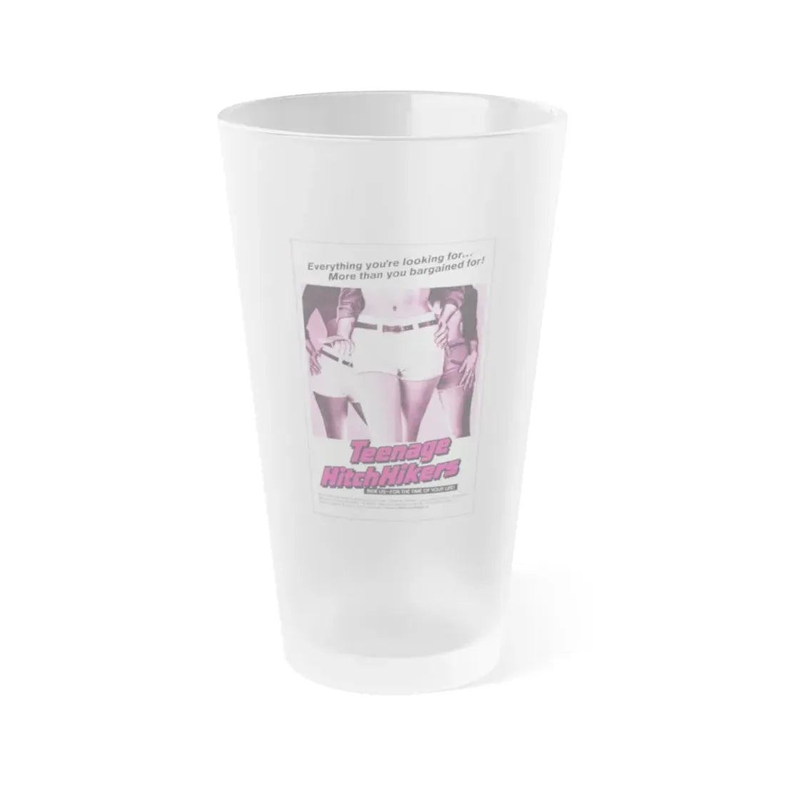 TEENAGE HITCHHIKERS 1974 Movie Poster - Frosted Pint Glass 16oz Default Title - Go Mug Yourself