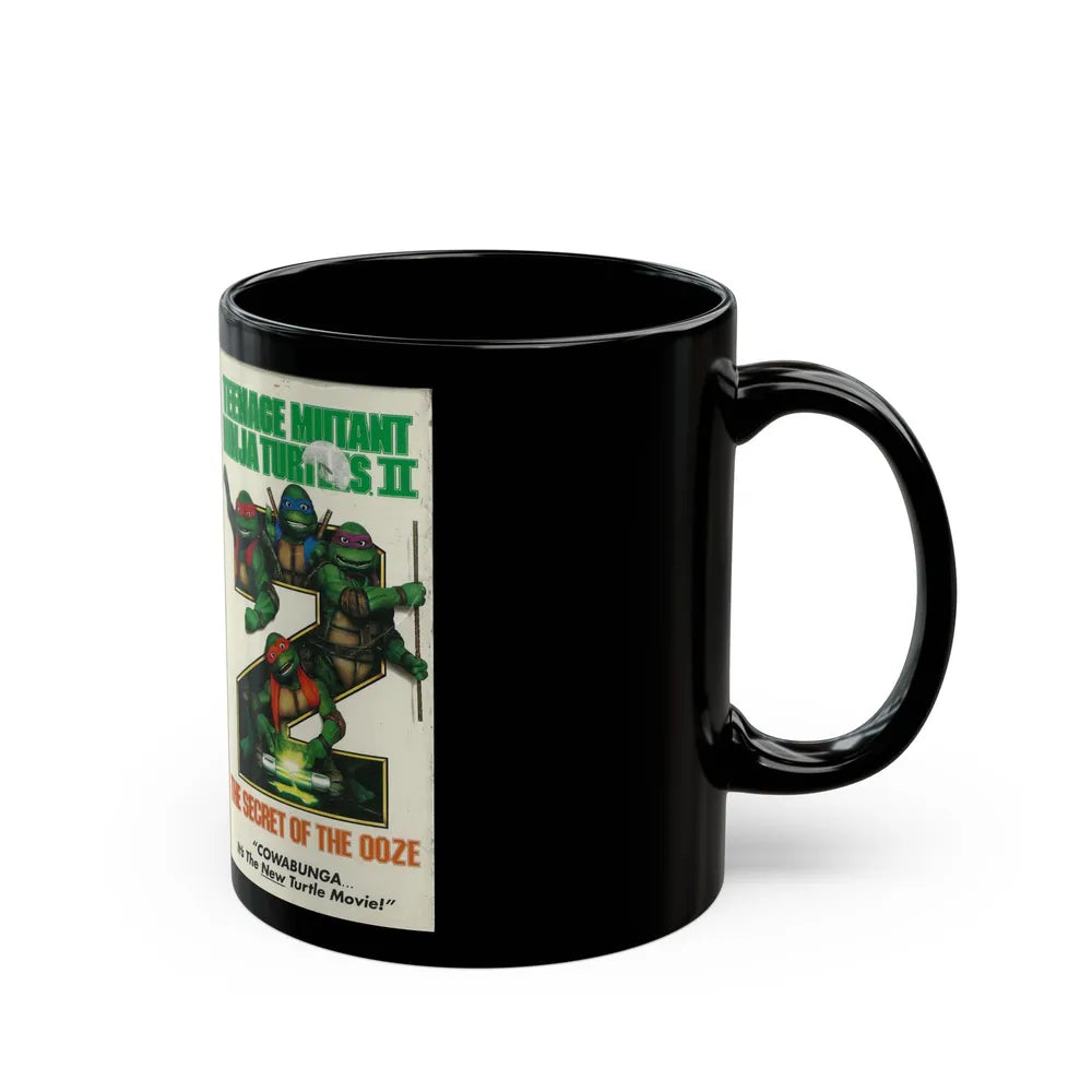 TEENAGE MUTANT NINJA TURTLES 2 THE SECRET OF THE OOZE (VHS COVER) - Black Coffee Mug-Go Mug Yourself