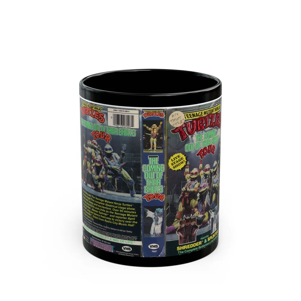 Teenage Mutant Ninja Turtles Coming Out Of Our Shells Tour (VHS COVER) - Black Coffee Mug-11oz-Go Mug Yourself