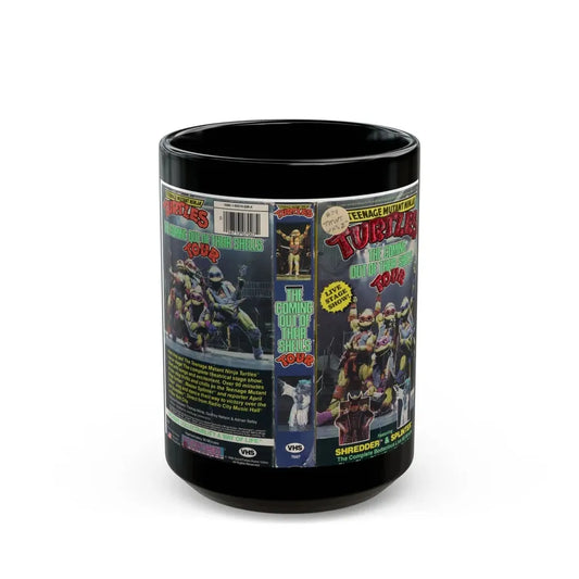 Teenage Mutant Ninja Turtles Coming Out Of Our Shells Tour (VHS COVER) - Black Coffee Mug 15oz - Go Mug Yourself