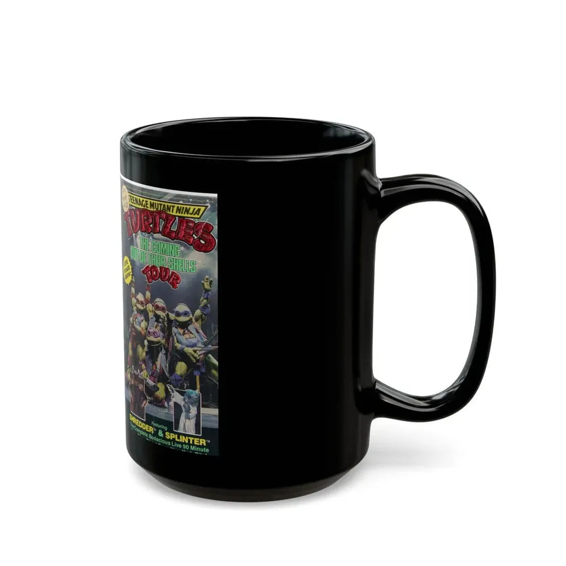 Teenage Mutant Ninja Turtles Coming Out Of Our Shells Tour (VHS COVER) - Black Coffee Mug - Go Mug Yourself
