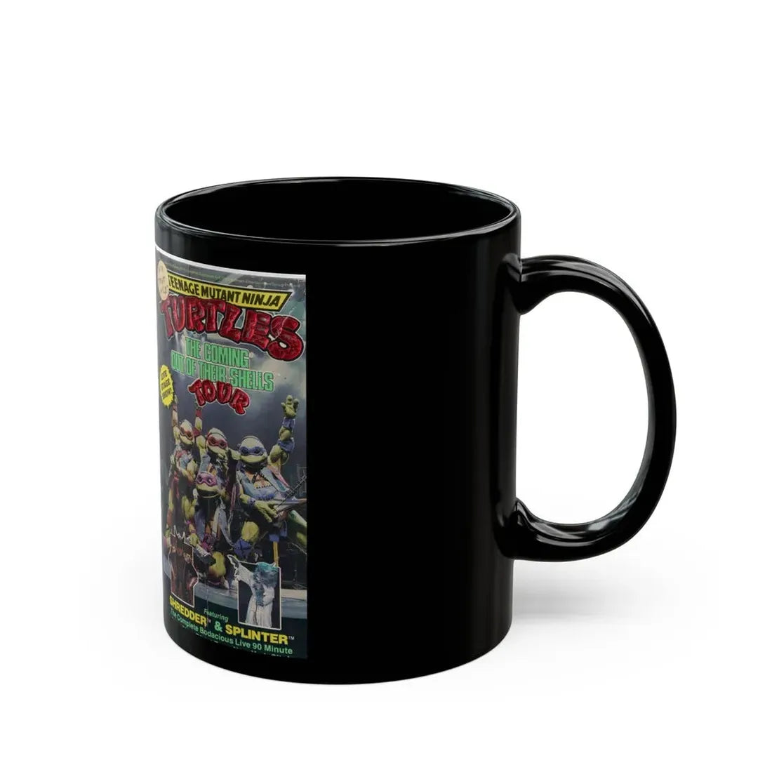 Teenage Mutant Ninja Turtles Coming Out Of Our Shells Tour (VHS COVER) - Black Coffee Mug - Go Mug Yourself