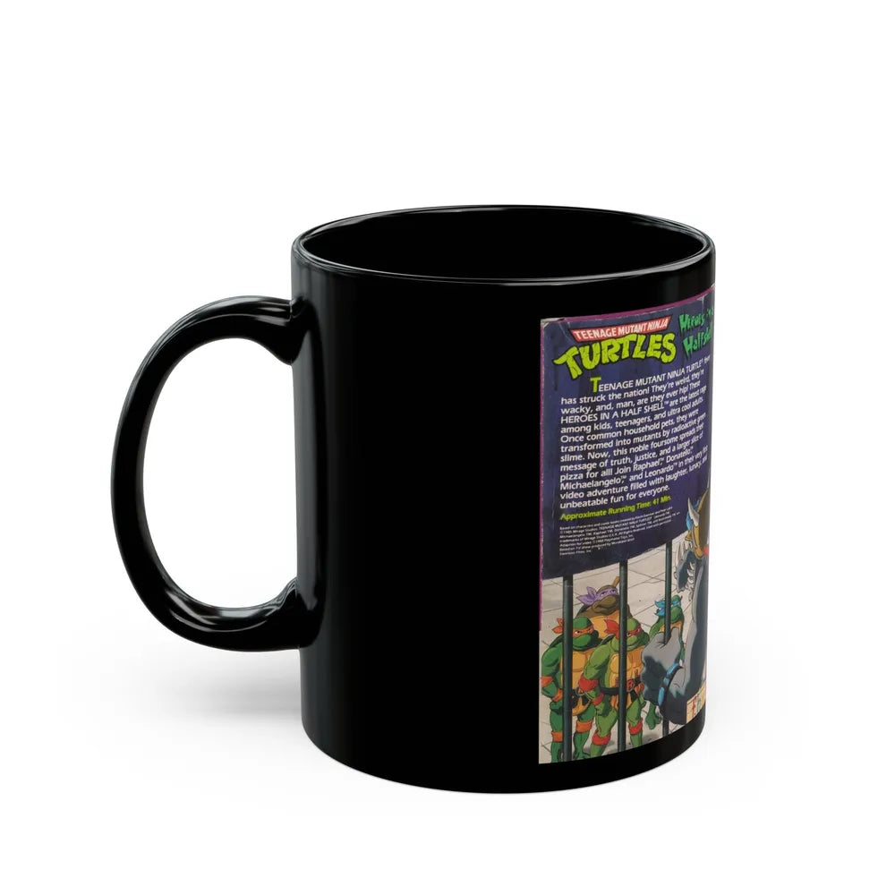 TEENAGE MUTANT NINJA TURTLES HEROES IN A HALFSHELL (VHS COVER) - Black Coffee Mug-Go Mug Yourself