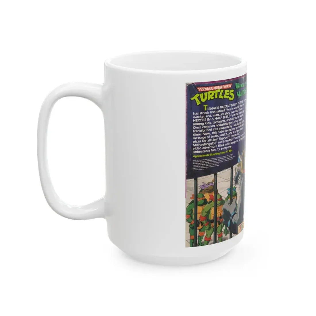 TEENAGE MUTANT NINJA TURTLES HEROES IN A HALFSHELL (VHS COVER) - White Coffee Mug - Go Mug Yourself