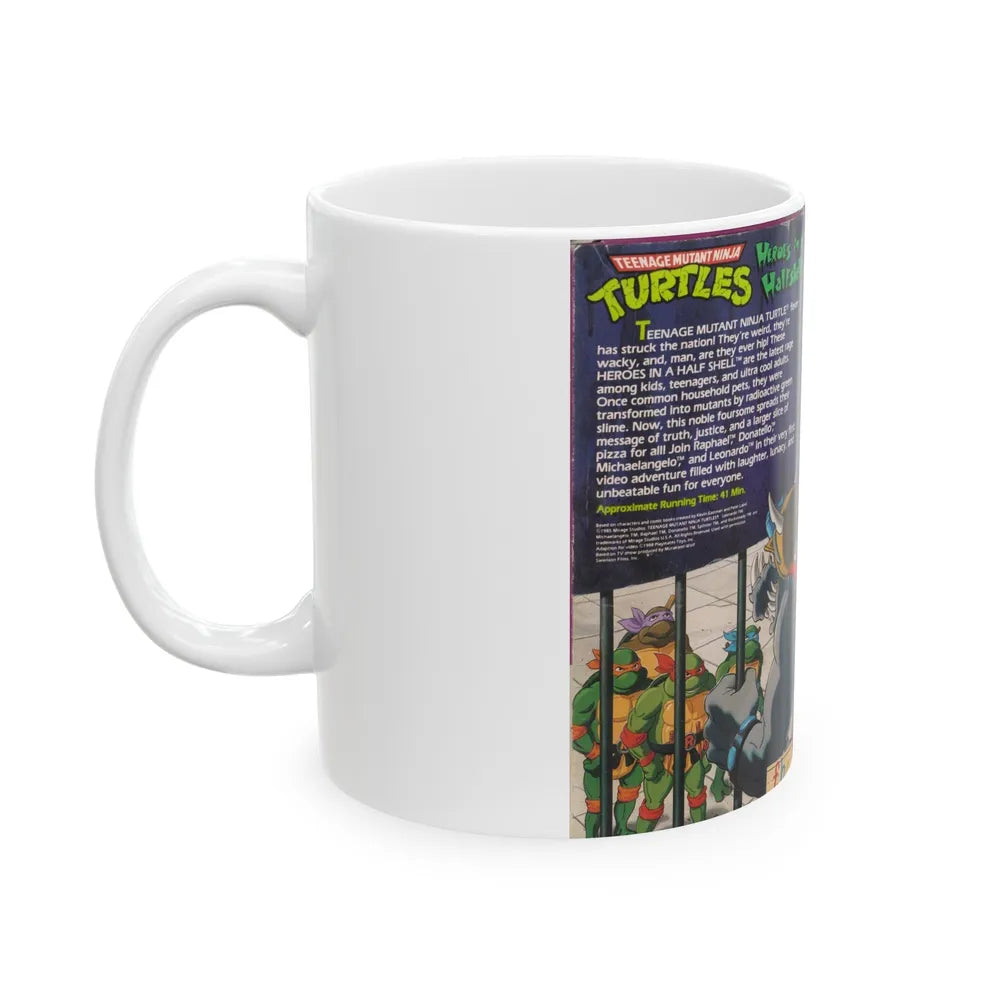 TEENAGE MUTANT NINJA TURTLES HEROES IN A HALFSHELL (VHS COVER) - White Coffee Mug-Go Mug Yourself