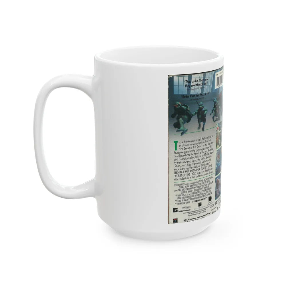 TEENAGE MUTANT NINJA TURTLES II THE SECRET OF THE OOZE (VHS COVER) - White Coffee Mug-Go Mug Yourself