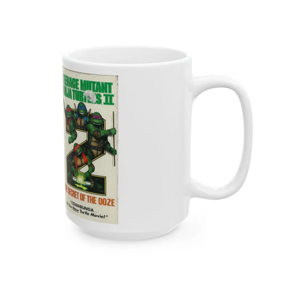 TEENAGE MUTANT NINJA TURTLES II THE SECRET OF THE OOZE (VHS COVER) - White Coffee Mug-Go Mug Yourself