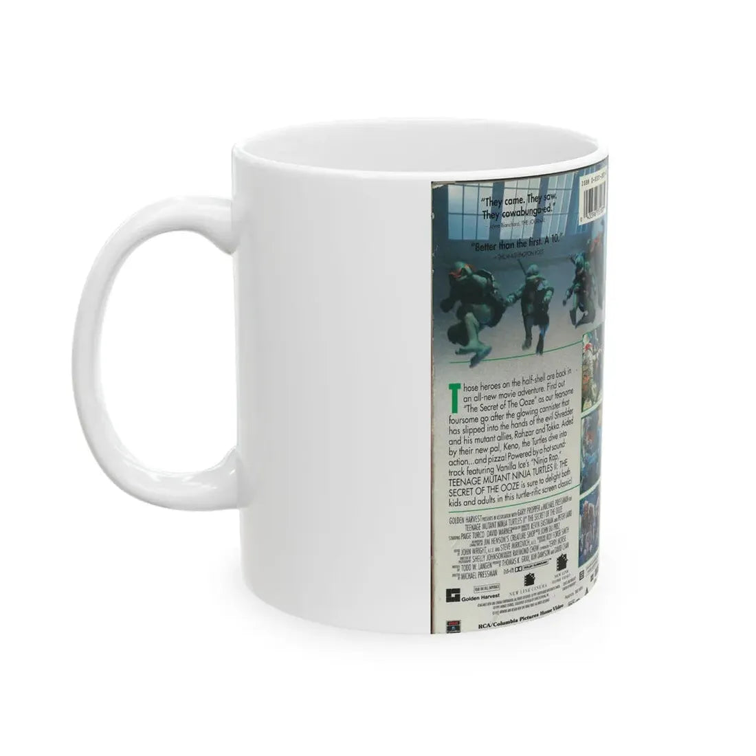 TEENAGE MUTANT NINJA TURTLES II THE SECRET OF THE OOZE (VHS COVER) - White Coffee Mug - Go Mug Yourself