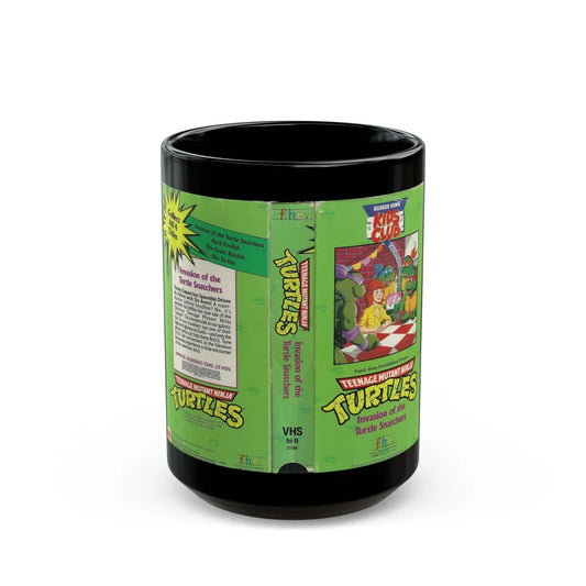 TEENAGE MUTANT NINJA TURTLES INVASION OF THE TURTLE SNATCHERS BURGER KING KIDS CLUB (VHS COVER) - Black Coffee Mug-15oz-Go Mug Yourself