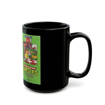 TEENAGE MUTANT NINJA TURTLES INVASION OF THE TURTLE SNATCHERS BURGER KING KIDS CLUB (VHS COVER) - Black Coffee Mug - Go Mug Yourself