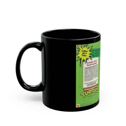 TEENAGE MUTANT NINJA TURTLES INVASION OF THE TURTLE SNATCHERS BURGER KING KIDS CLUB (VHS COVER) - Black Coffee Mug - Go Mug Yourself