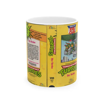 TEENAGE MUTANT NINJA TURTLES SKY TURTLES BURKING KING KIDS CLUB (VHS COVER) - White Coffee Mug 11oz - Go Mug Yourself