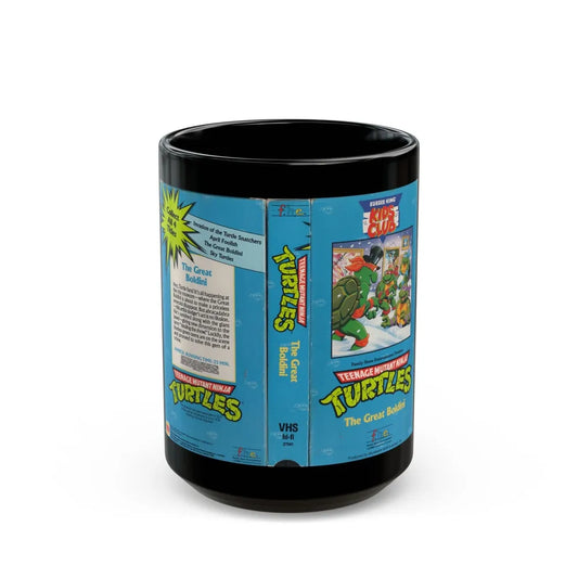 TEENAGE MUTANT NINJA TURTLES THE GREAT BOLDINI BURGER KING KIDS CLUB (VHS COVER) - Black Coffee Mug-15oz-Go Mug Yourself