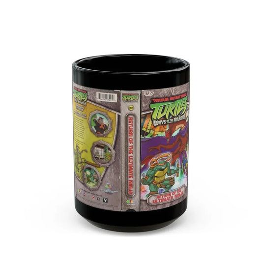 TEENAGE MUTANT NINJA TURTLES WAYS OF THE WARRIOR RETURN OF THE ULTIMATE NINJA (VHS COVER) - Black Coffee Mug 15oz - Go Mug Yourself