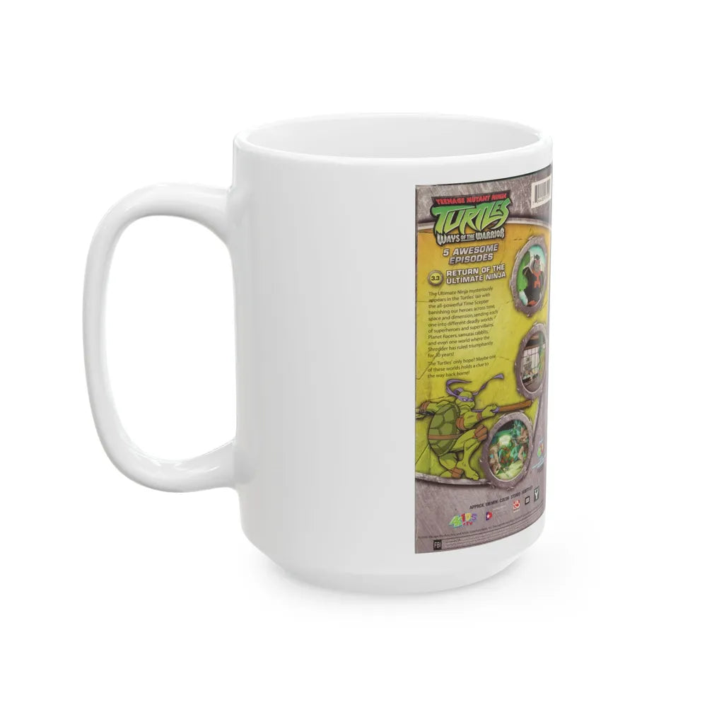 TEENAGE MUTANT NINJA TURTLES WAYS OF THE WARRIOR RETURN OF THE ULTIMATE NINJA (VHS COVER) - White Coffee Mug-Go Mug Yourself