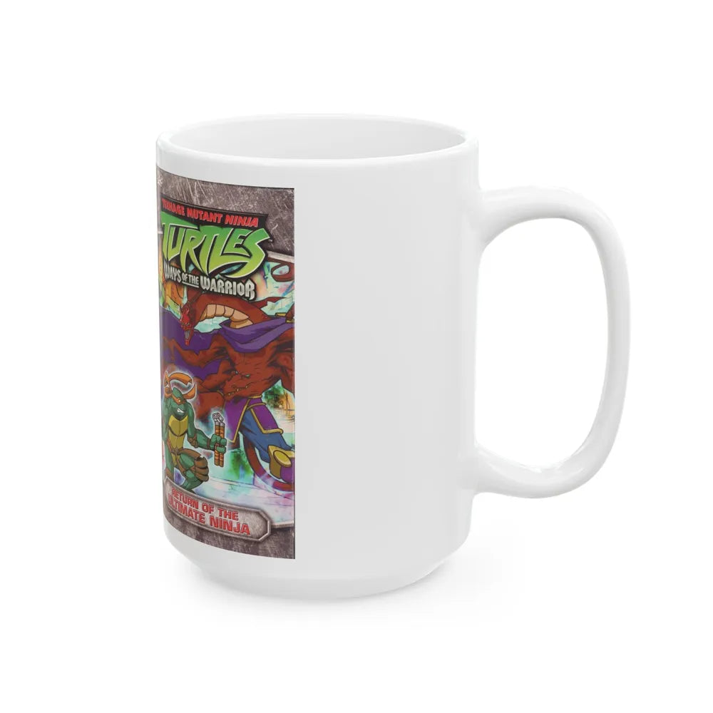 TEENAGE MUTANT NINJA TURTLES WAYS OF THE WARRIOR RETURN OF THE ULTIMATE NINJA (VHS COVER) - White Coffee Mug-Go Mug Yourself