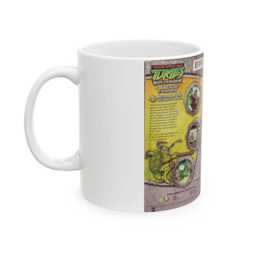 TEENAGE MUTANT NINJA TURTLES WAYS OF THE WARRIOR RETURN OF THE ULTIMATE NINJA (VHS COVER) - White Coffee Mug-Go Mug Yourself