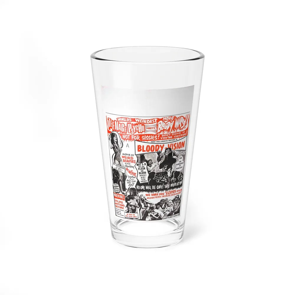 TEENAGE PSYCHO MEETS BLOODY MARY (INCREDIBLY STRANGE CREATURES...) 1963 Movie Poster - Pint Glass 16oz-16oz-Go Mug Yourself