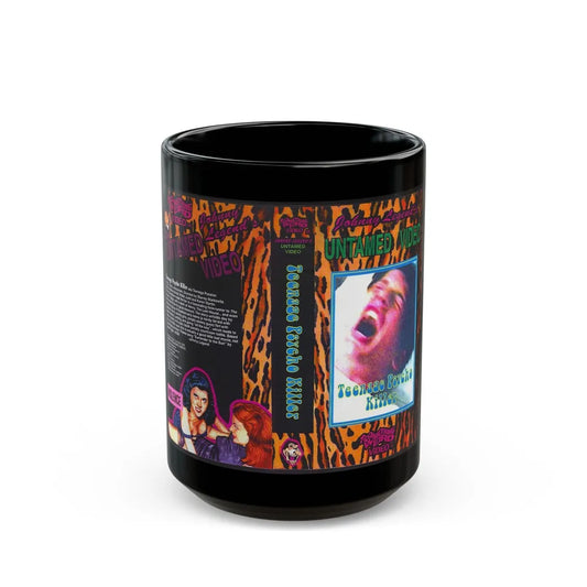 TEENAGE PYSCHO KILLER JOHNNY LEGENDS UNTAMED VIDEO SOMETHING WEIRD VIDEO (VHS COVER) - Black Coffee Mug-15oz-Go Mug Yourself