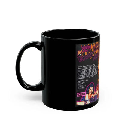 TEENAGE PYSCHO KILLER JOHNNY LEGENDS UNTAMED VIDEO SOMETHING WEIRD VIDEO (VHS COVER) - Black Coffee Mug - Go Mug Yourself