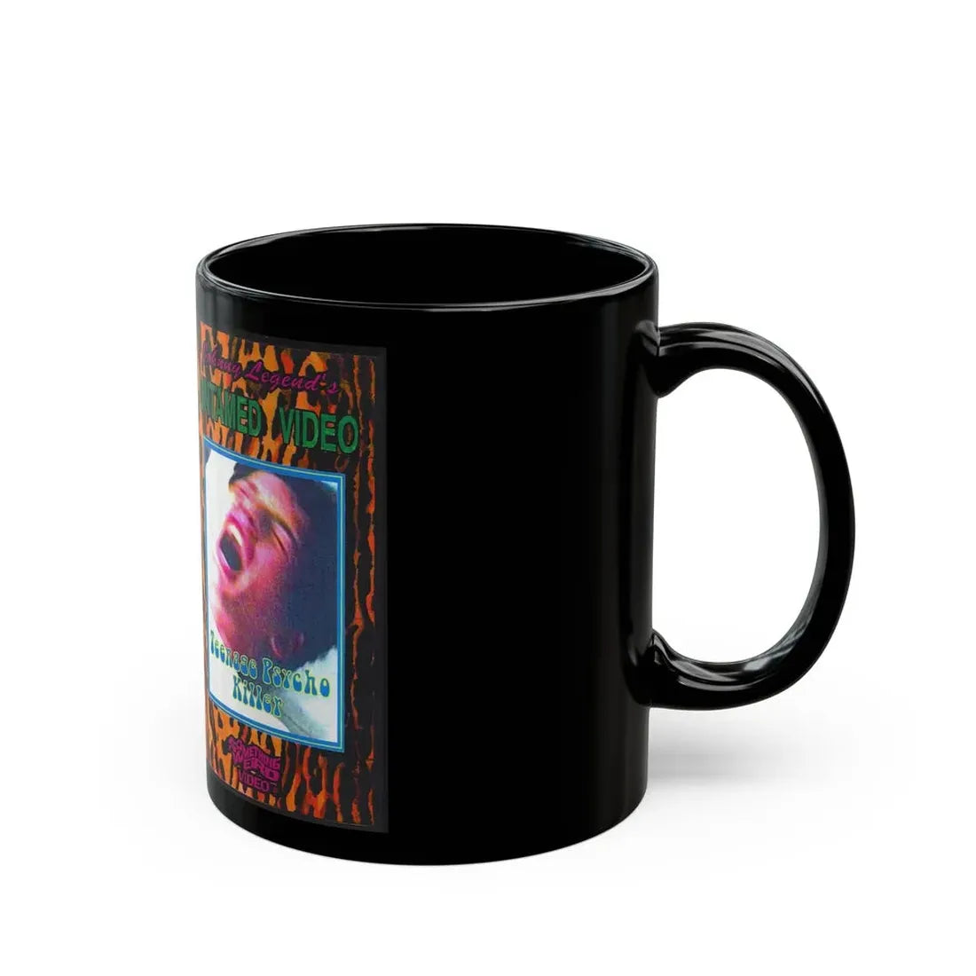TEENAGE PYSCHO KILLER JOHNNY LEGENDS UNTAMED VIDEO SOMETHING WEIRD VIDEO (VHS COVER) - Black Coffee Mug - Go Mug Yourself