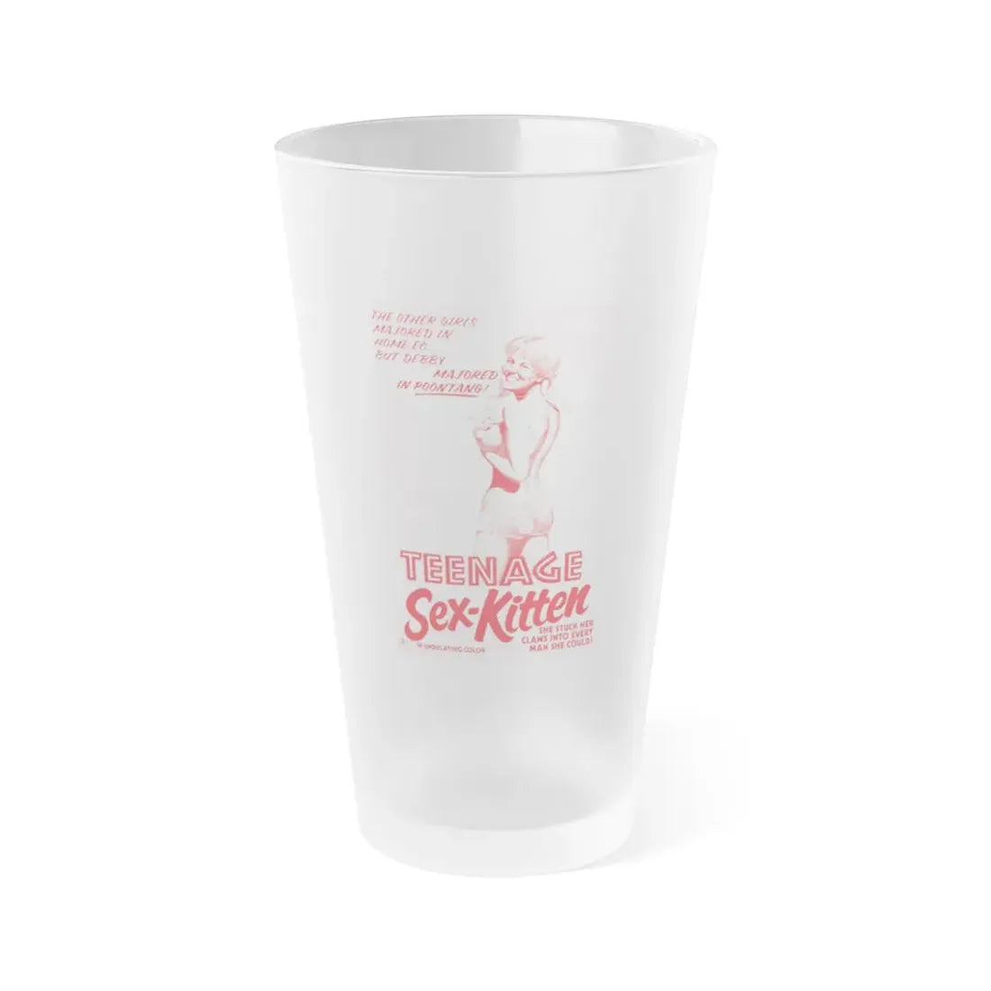 TEENAGE SEX-KITTEN 1975 Movie Poster - Frosted Pint Glass 16oz Default Title - Go Mug Yourself