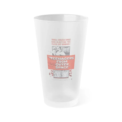 TEENAGERS FROM OUTER SPACE 1959 Movie Poster - Frosted Pint Glass 16oz Default Title - Go Mug Yourself