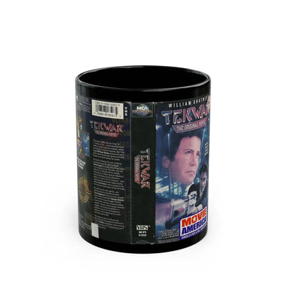 TEK WAR THE ORIGINAL MOVIE WILLIAM SHATNER (VHS COVER) - Black Coffee Mug 11oz - Go Mug Yourself