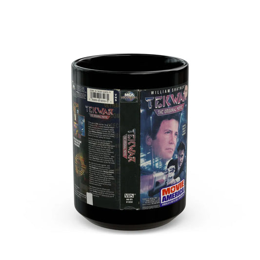 TEK WAR THE ORIGINAL MOVIE WILLIAM SHATNER (VHS COVER) - Black Coffee Mug-15oz-Go Mug Yourself