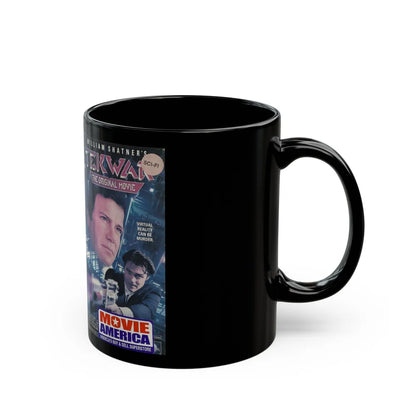 TEK WAR THE ORIGINAL MOVIE WILLIAM SHATNER (VHS COVER) - Black Coffee Mug-Go Mug Yourself